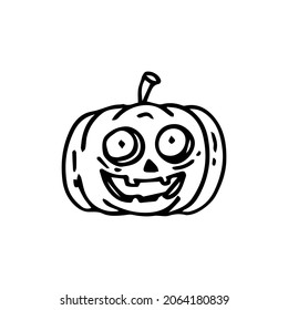 Halloween Pumpkin Doodle, a hand drawn vector doodle illustration of a Halloween pumpkin.