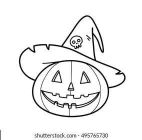 Halloween Pumpkin Doodle. A hand drawn vector doodle illustration of a Halloween Jack o' lantern.