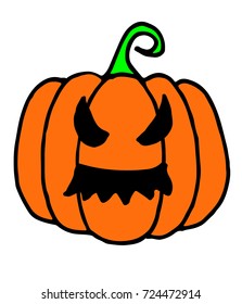 Halloween Pumpkin Doodle, a hand drawn vector doodle illustration of a Halloween pumpkin.