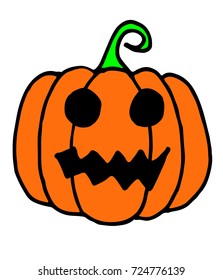 Halloween Pumpkin Doodle, a hand drawn vector doodle illustration of a Halloween pumpkin.