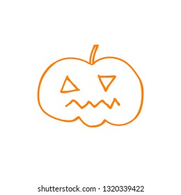 halloween pumpkin doodle icon