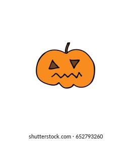 halloween pumpkin doodle icon