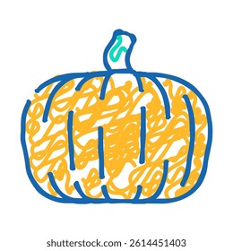 halloween pumpkin doodle icon sketch vector. halloween pumpkin sign. isolated symbol illustration