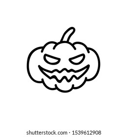 halloween pumpkin doodle icon, vector illustration