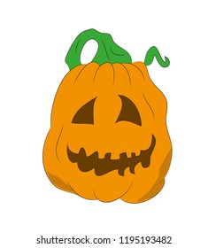 halloween pumpkin drawing color, vector, white background
