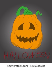 halloween pumpkin drawing color, vector, color background