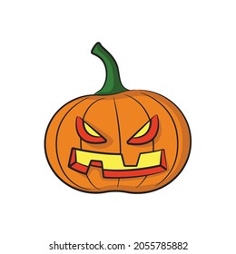 Halloween pumpkin in drawing style isolated vector. Ghost in trendy simple style isolated on white background.