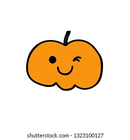 halloween pumpkin emoji doodle icon