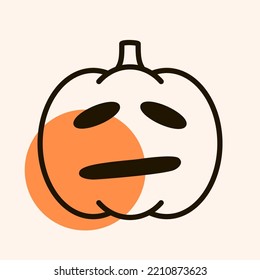 Halloween pumpkin emoticon icon vector illustration Jack-O-Lantern. Graph symbol, apps design, mobile apps and print media, logo, UI