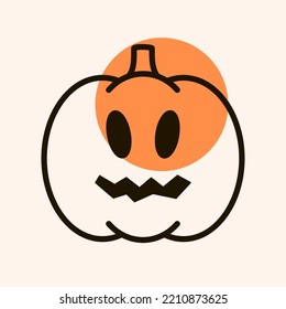 Halloween pumpkin emoticon icon vector illustration Jack-O-Lantern. Graph symbol, apps design, mobile apps and print media, logo, UI