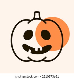 Ilustración vectorial del icono de la calabaza de Halloween Jack-O-Lantern. Símbolo gráfico, diseño de aplicaciones, aplicaciones móviles y medios de impresión, logotipo, interfaz de usuario