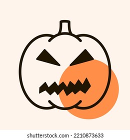 Halloween pumpkin emoticon icon vector illustration Jack-O-Lantern. Graph symbol, apps design, mobile apps and print media, logo, UI