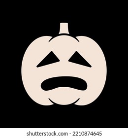 Halloween pumpkin emoticon icon vector illustration Jack-O-Lantern. Graph symbol, apps design, mobile apps and print media, logo, UI