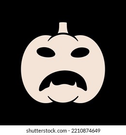 Ilustración vectorial del icono de la calabaza de Halloween Jack-O-Lantern. Símbolo gráfico, diseño de aplicaciones, aplicaciones móviles y medios de impresión, logotipo, interfaz de usuario