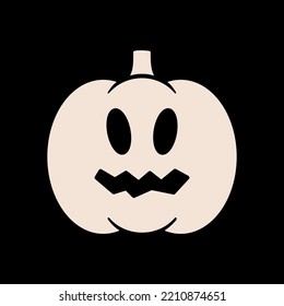 Halloween pumpkin emoticon icon vector illustration Jack-O-Lantern. Graph symbol, apps design, mobile apps and print media, logo, UI