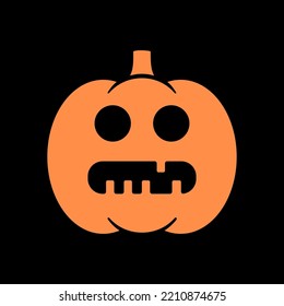 Halloween pumpkin emoticon icon vector illustration Jack-O-Lantern. Graph symbol, apps design, mobile apps and print media, logo, UI