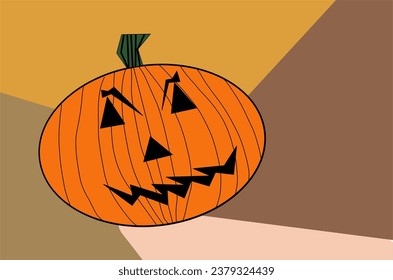 Halloween pumpkin evil face cartoon