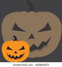 HALLOWEEN PUMPKIN EVIL GHOST DESAIN VECTOR
