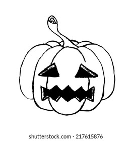 Halloween pumpkin with evil scary smile