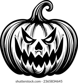 halloween pumpkin with evil and terrifying expressions