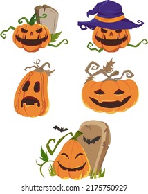 Halloween Pumpkin Expression Assets for editorial and any kind advertising needs.