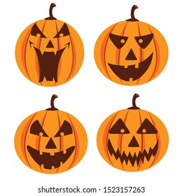 halloween pumpkin expression collection, decoration vector