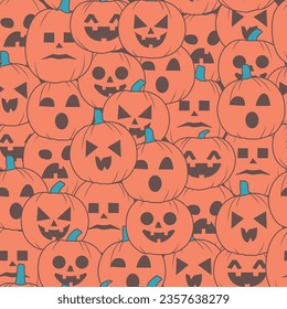 Halloween Pumpkin Expressions Pattern Design