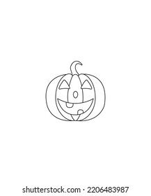 Calabaza de Halloween con expresiones vectoriales aisladas en blanco. Vector de arte de la línea de calabaza de Halloween. Perfecto para colorear libros, textiles, ícono, web, pintura, libros para niños, estampado de camisetas.