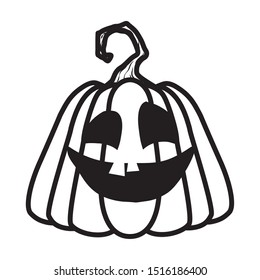 halloween pumpkin with face character vector illustration design