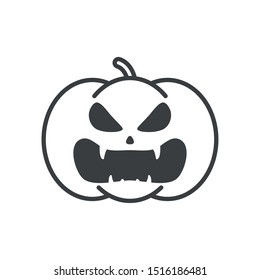 halloween pumpkin with face character vector illustration design