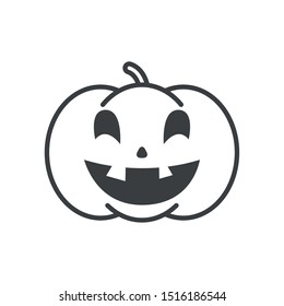 halloween pumpkin with face character vector illustration design