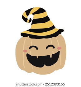 Vector de personaje de cara de calabaza de Halloween