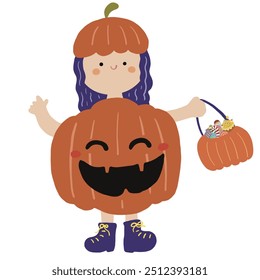 Halloween Pumpkin face character vector