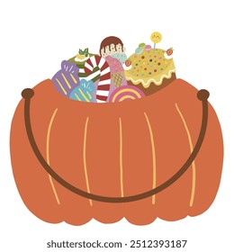Vector de personaje de cara de calabaza de Halloween