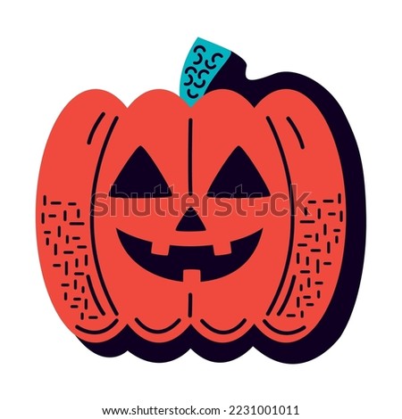 halloween pumpkin face comic character
