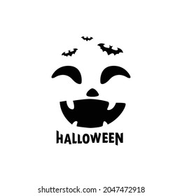 Halloween pumpkin face design vector on white background