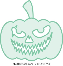 Halloween Pumpkin Face Emoji Icon - Spooky and Fun Symbol for Celebrating October Festivities