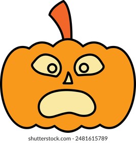 Halloween Pumpkin Face Emoji Icon - Espeluznante y divertido símbolo para celebrar las fiestas de octubre