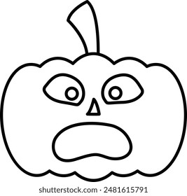 Halloween Pumpkin Face Emoji Icon - Espeluznante y divertido símbolo para celebrar las fiestas de octubre