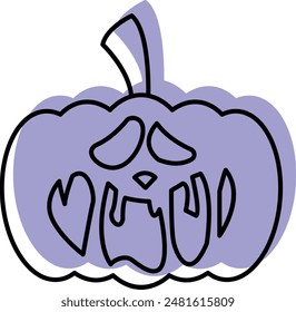 Halloween Pumpkin Face Emoji Icon - Espeluznante y divertido símbolo para celebrar las fiestas de octubre