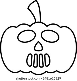 Halloween Pumpkin Face Emoji Icon - Spooky and Fun Symbol for Celebrating October Festivities