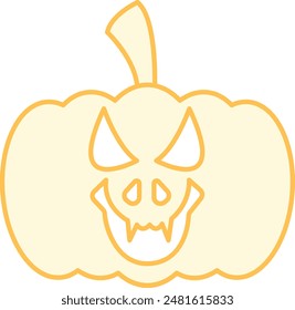 Halloween Pumpkin Face Emoji Icon - Espeluznante y divertido símbolo para celebrar las fiestas de octubre