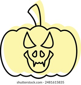 Halloween Pumpkin Face Emoji Icon - Spooky and Fun Symbol for Celebrating October Festivities