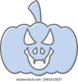 Halloween Pumpkin Face Emoji Icon - Espeluznante y divertido símbolo para celebrar las fiestas de octubre