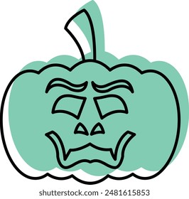 Halloween Pumpkin Face Emoji Icon - Spooky and Fun Symbol for Celebrating October Festivities