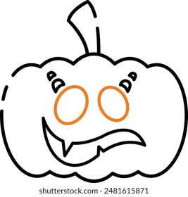 Halloween Pumpkin Face Emoji Icon - Espeluznante y divertido símbolo para celebrar las fiestas de octubre