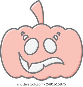 Halloween Pumpkin Face Emoji Icon - Spooky and Fun Symbol for Celebrating October Festivities