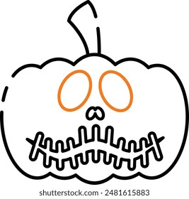 Halloween Pumpkin Face Emoji Icon - Espeluznante y divertido símbolo para celebrar las fiestas de octubre