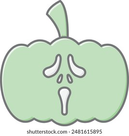 Halloween Pumpkin Face Emoji Icon - Spooky and Fun Symbol for Celebrating October Festivities