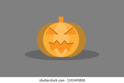 Halloween Pumpkin Face Flat Design